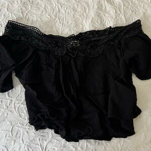 Elegant Black Off-Shoulder Women's Top